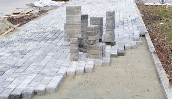 Cement Pavers Laying
